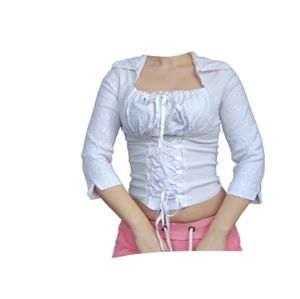 Vintage milkmaid blouse xs S white milkmaid blouse